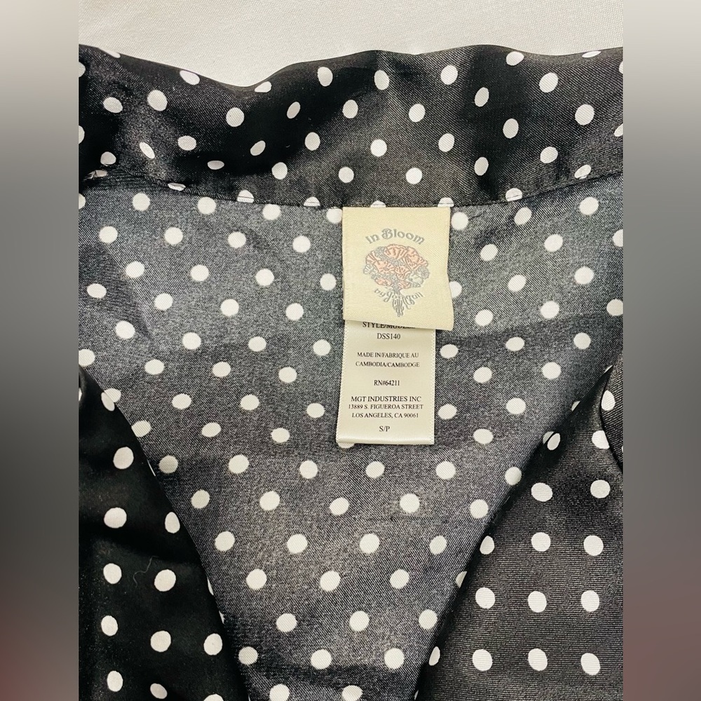 Black and White Polka Dot Pj set - In Bloom by Jonquil - Picture 4 of 4